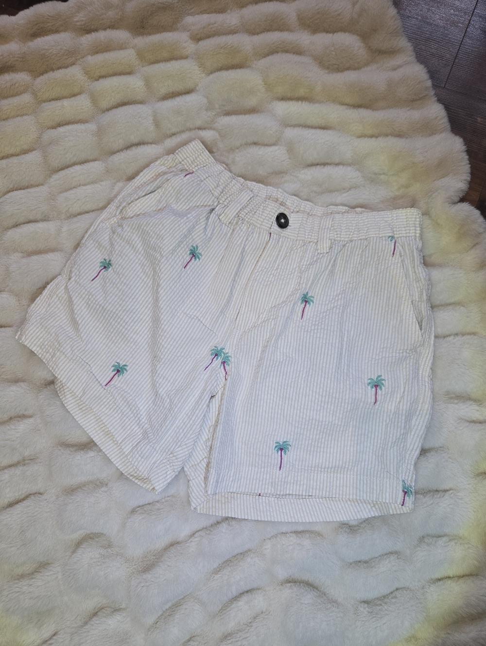 Chubbies Palm-Tee Seersucker [Mens Small] Embroidered 5" Inseam Golf Shorts
